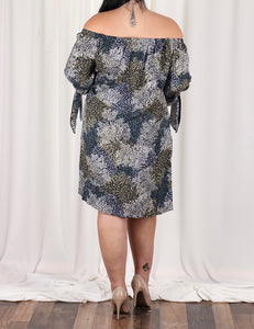 Curvy Navy Printed Dress