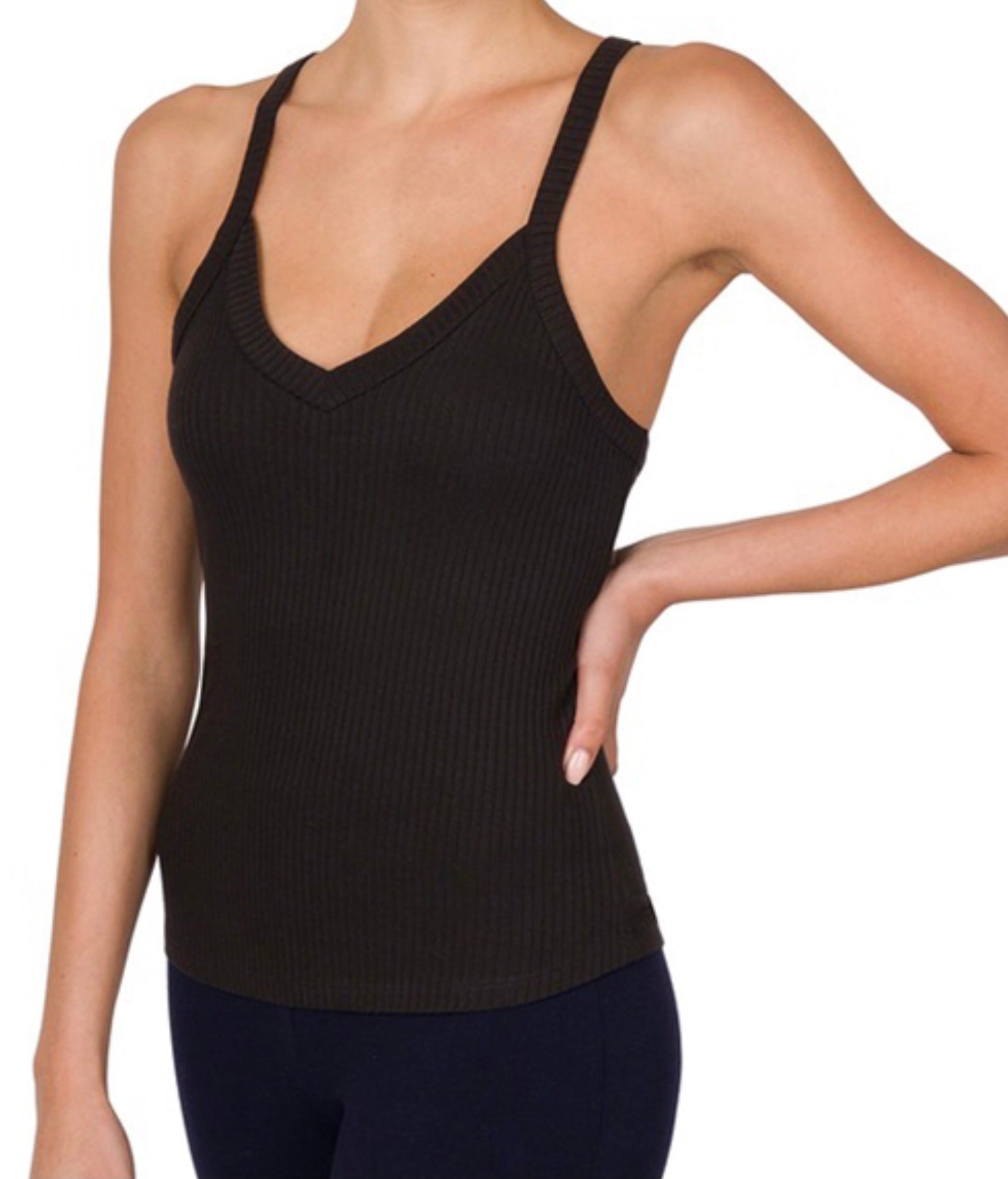 La Básica Ribbed V Cami (Multiple Colors Available)