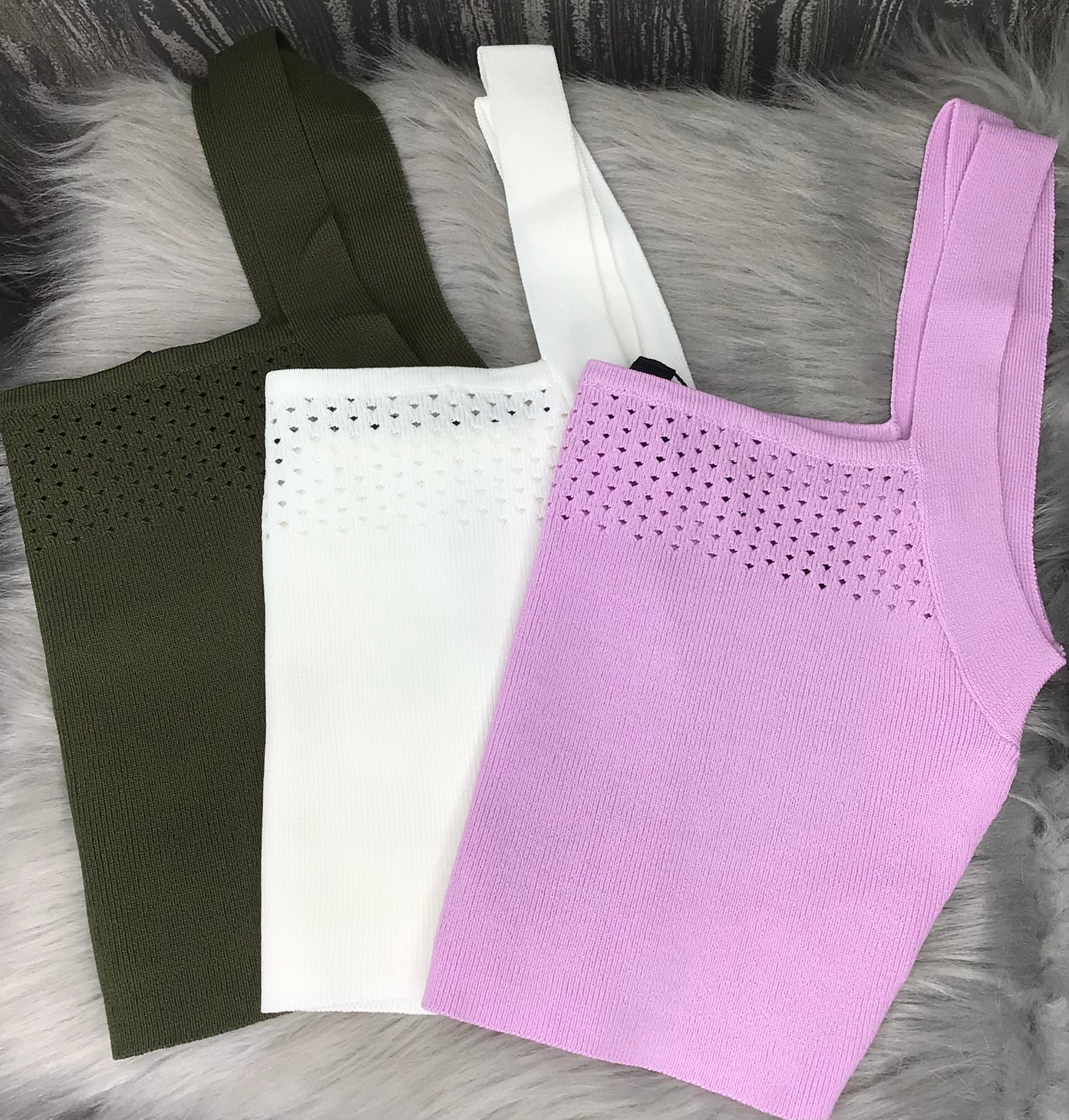 La Básica Mesh Knit Tank Crop