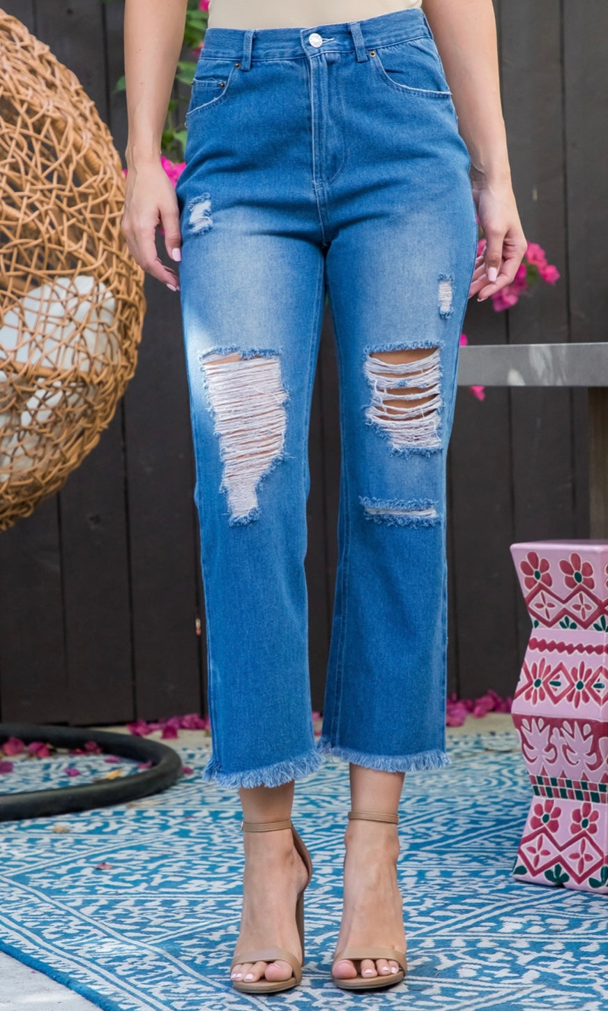 Luna Elvia Cropped Denim Jeans