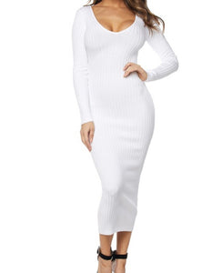 Jaden Ribbed Midi Dress (Multiple Colors Available)