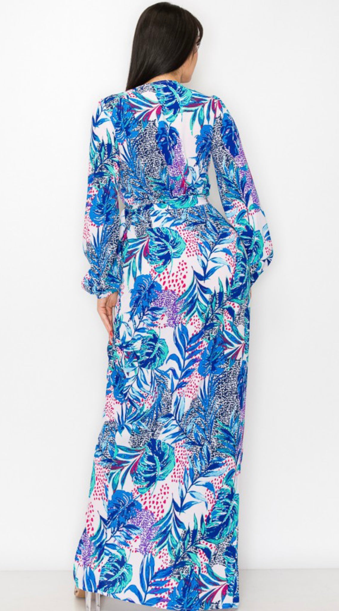 Sarah Printed Wrap Maxi Dress