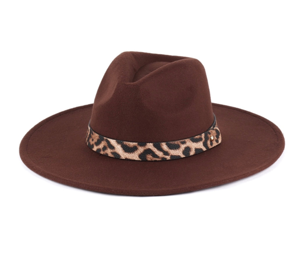 Nate Leopard Band Brim Hat