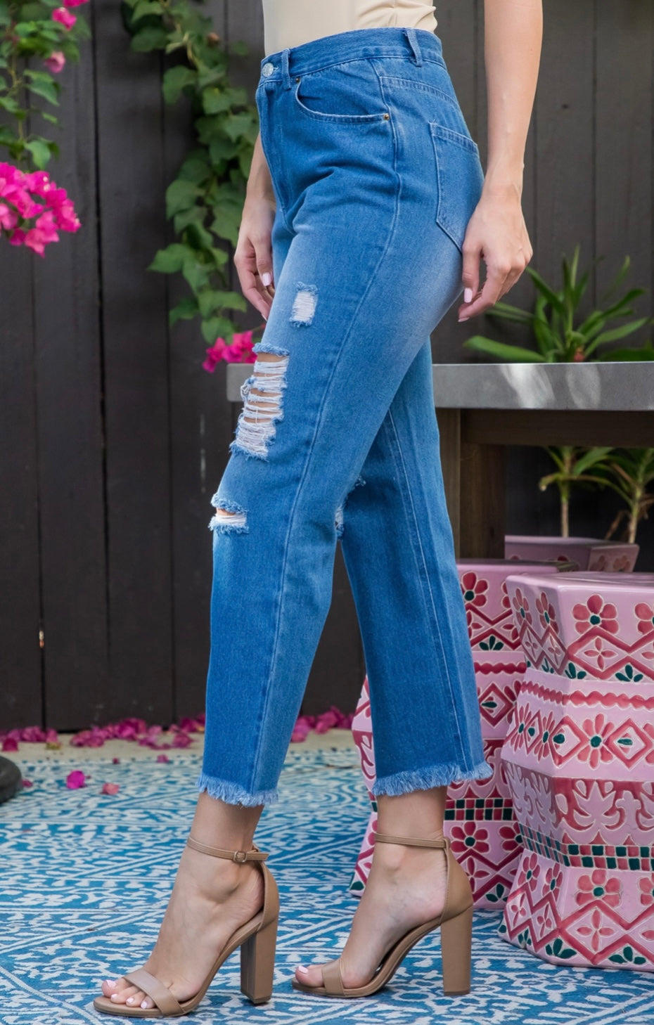 Luna Elvia Cropped Denim Jeans