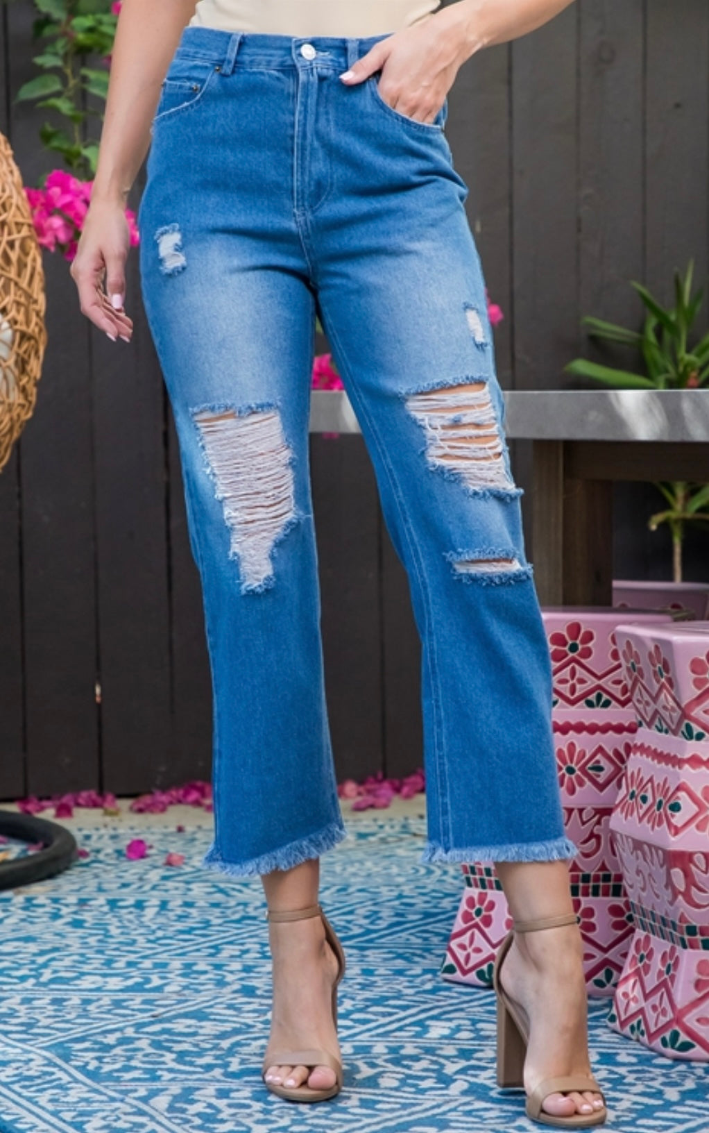 Luna Elvia Cropped Denim Jeans