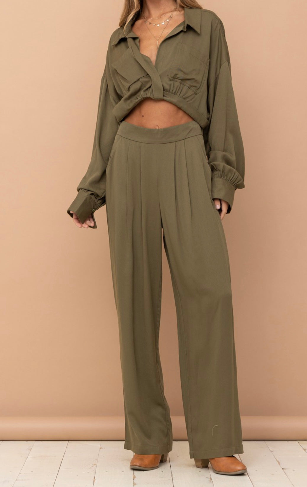 Jacob Olive Pants Set