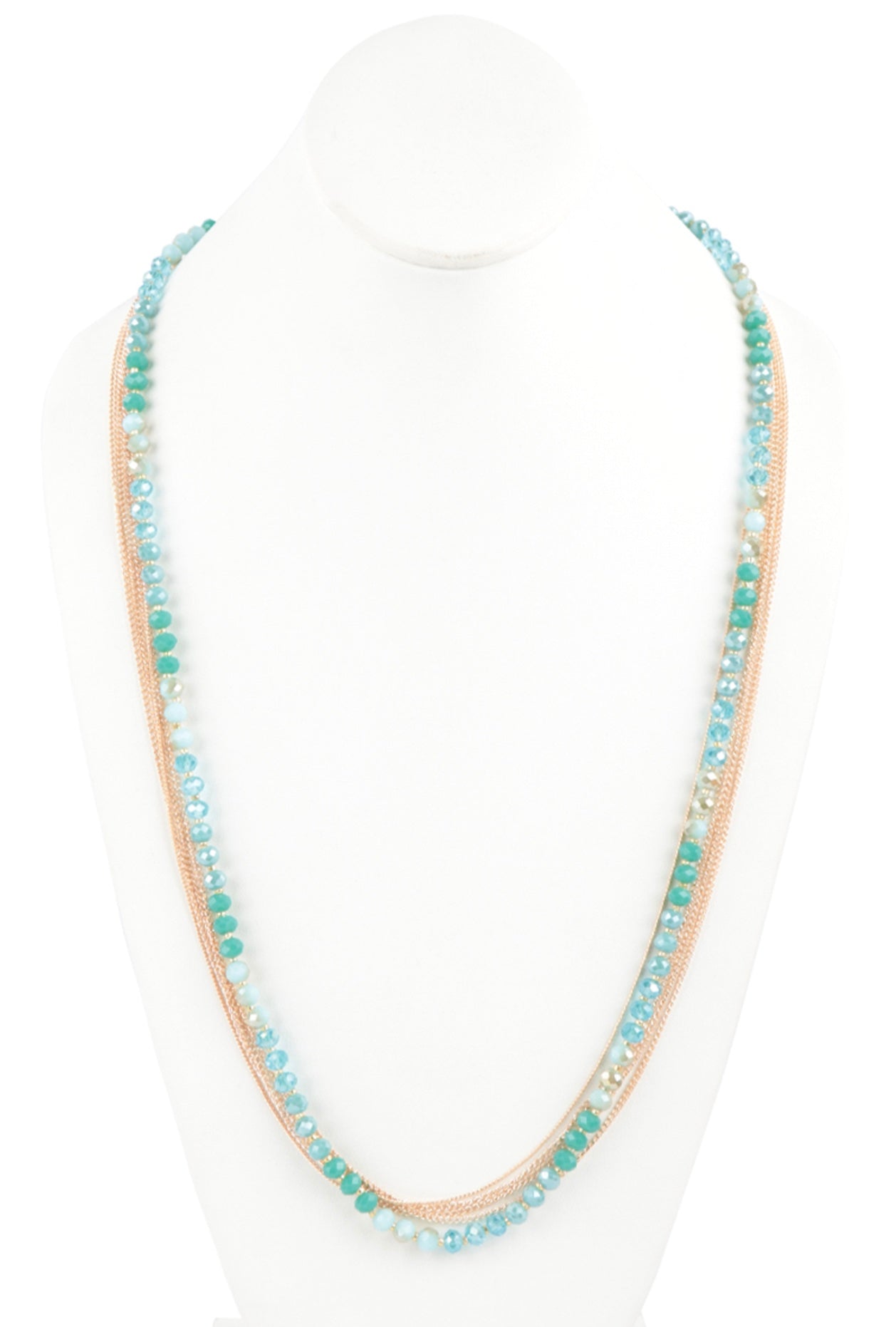 Multi Chain + Beaded Long Necklace (Multiple Colors Available)