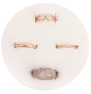 Matte Gold & Resin Rings Set