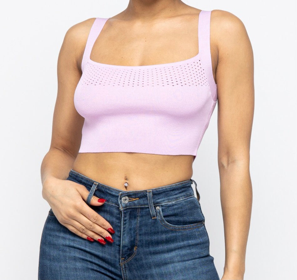 La Básica Mesh Knit Tank Crop