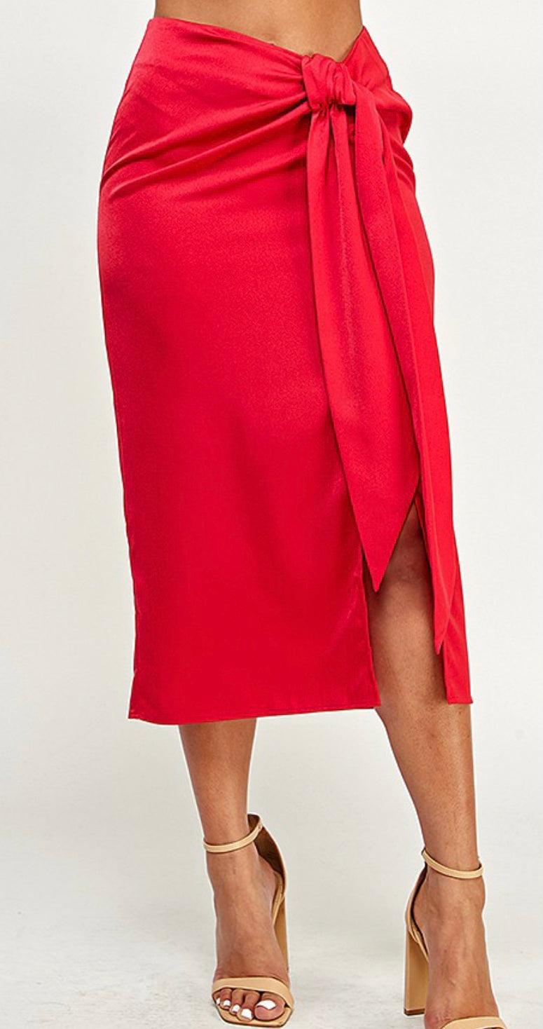 Andy Front Knot Midi Skirt