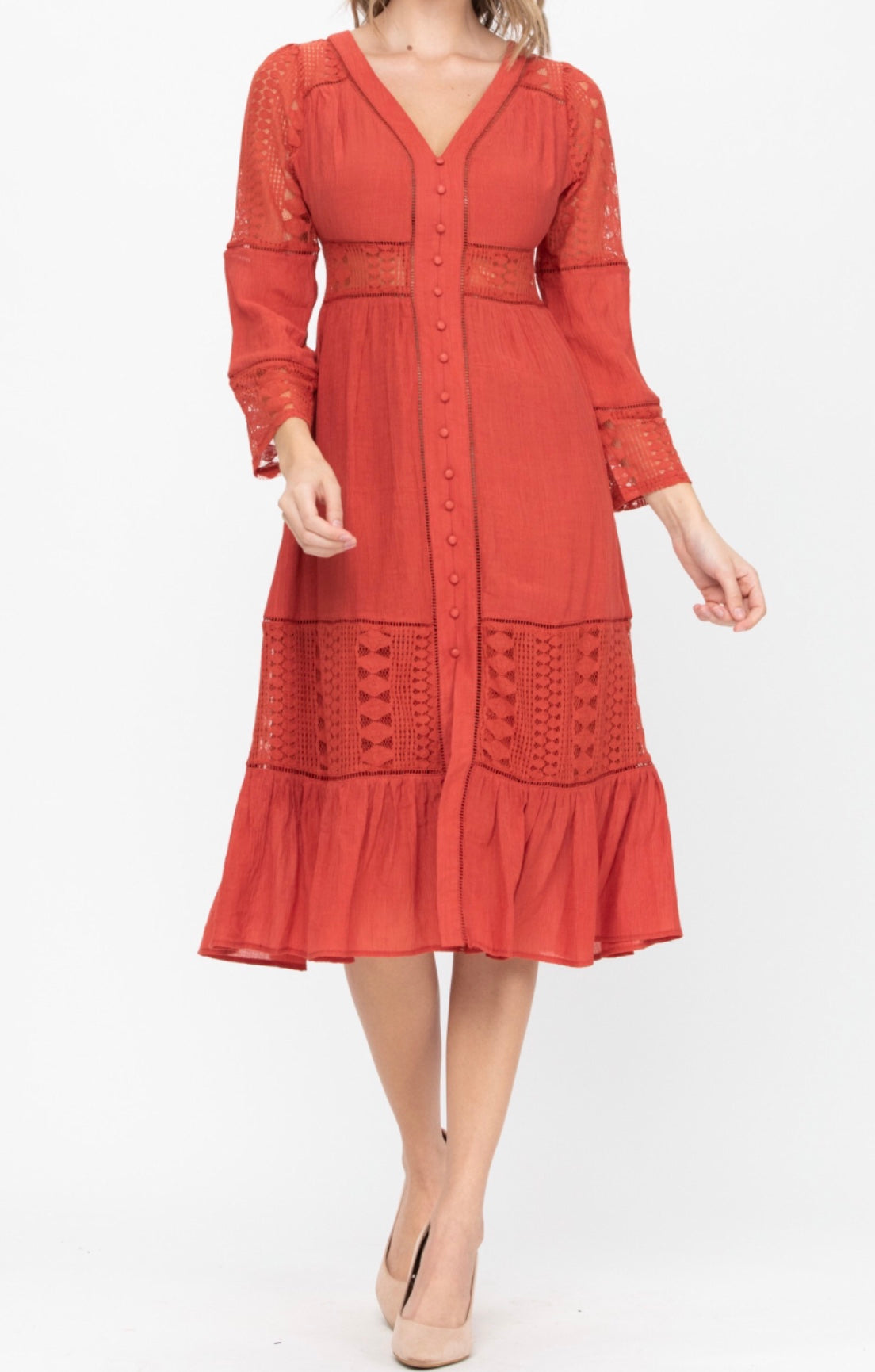 Juliana Long Sleeve Dress (Size Small)