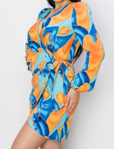 Angelica Printed Wrap Dress